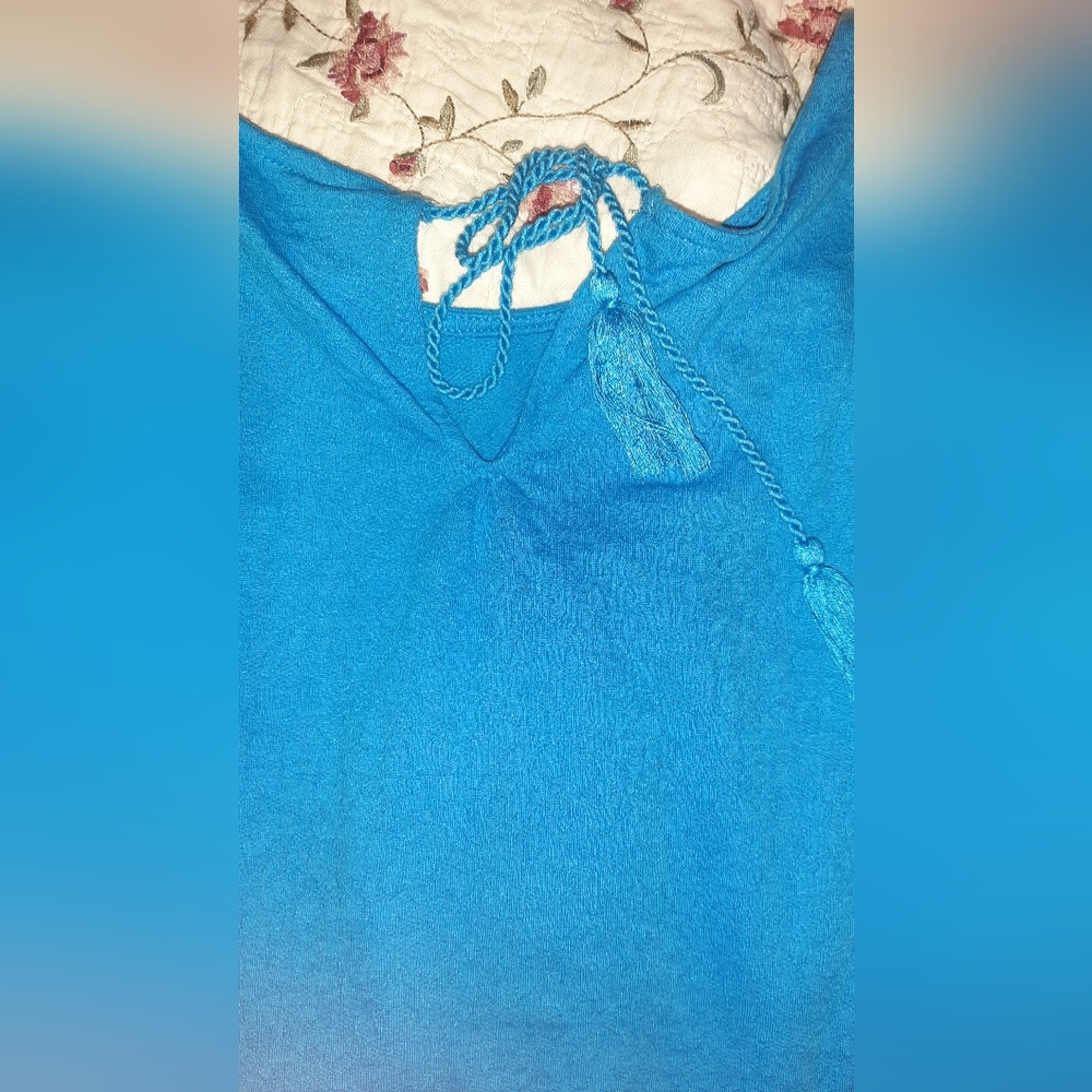 Time and True Ruffle Tank size XL (16-18) Whimsical Blue - Picture 3 of 6